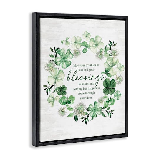 Stupell Industries Irish Proverb Wreath Floater Framed Art